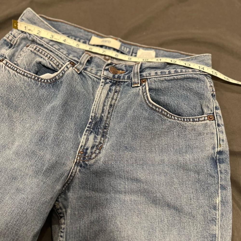 Vintage Y2k Gap Jeans Women 8R Blue Flare Medium Wash Cotton Distressed - Picture 3 of 12